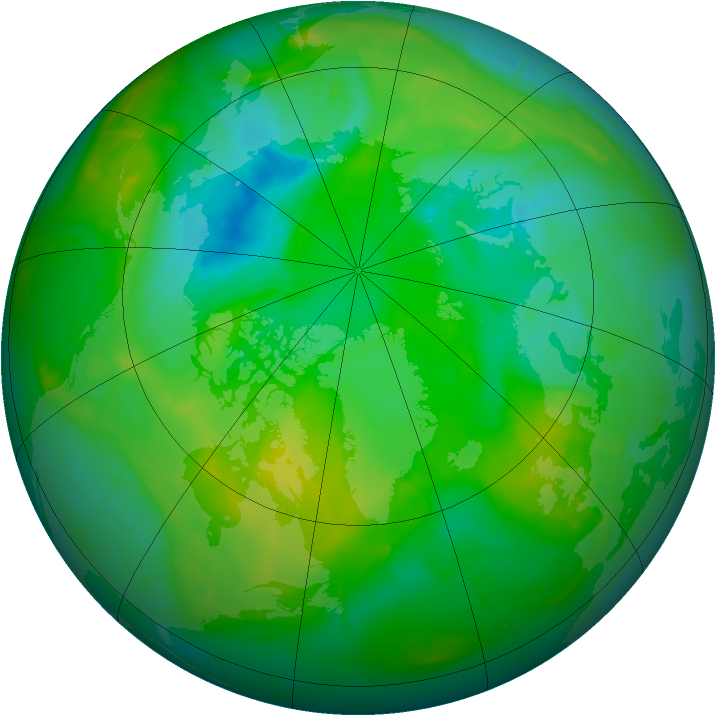 Arctic ozone map for 01 August 2010